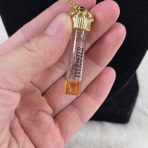 Vintage Avon “Ever After” Perfume Bottle Gold Tone Pendant Vial Necklace 90s 16” - Picture 5 of 8